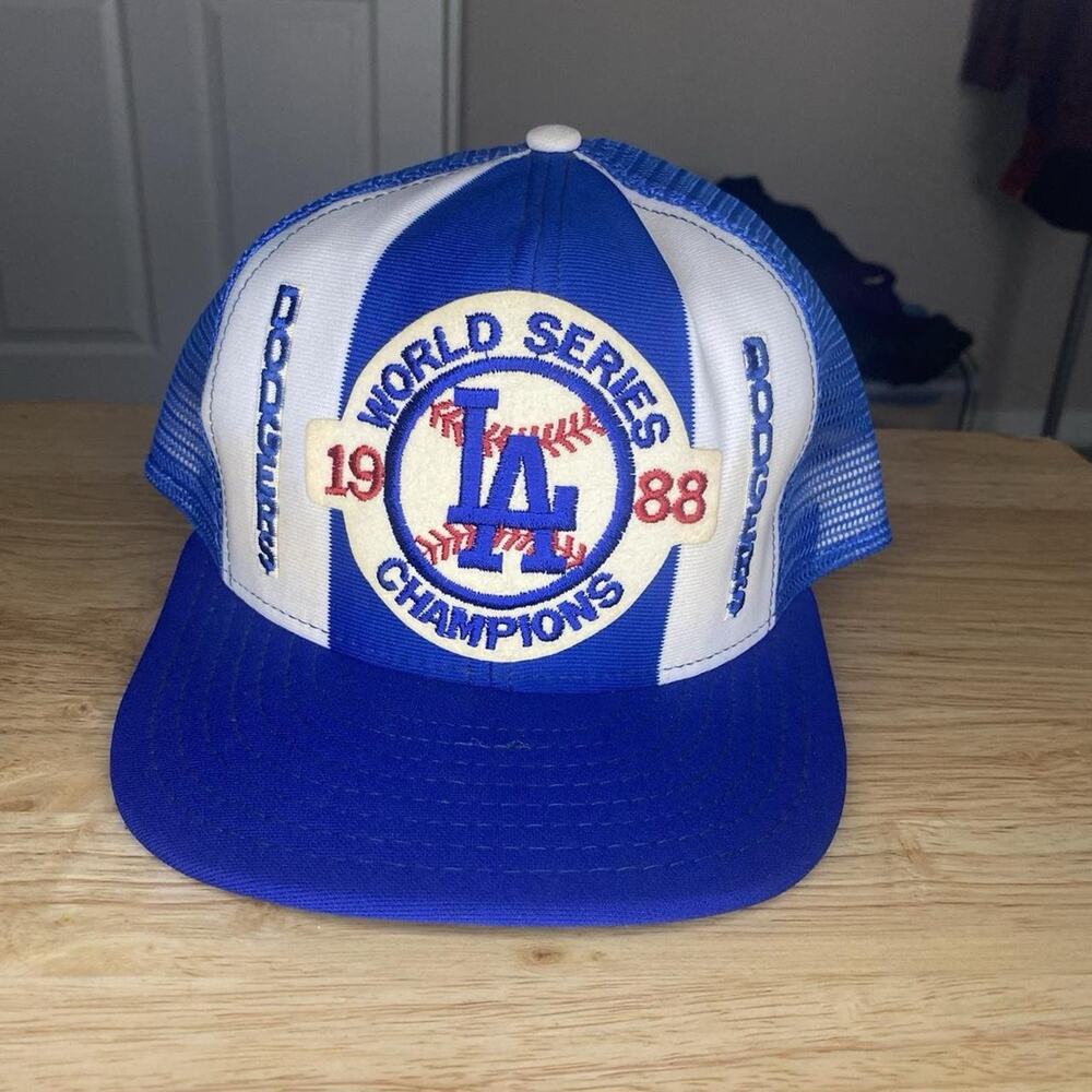 Vintage Los Angeles Dodgers 80's AJD Lucky Stripes Trucker Snapback